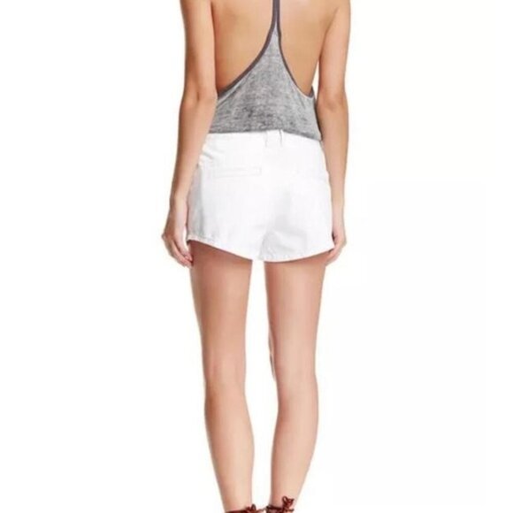 Free People Sweet Surrender Floral Lace Trim Denim Shorts. White. Size 27 - Picture 14 of 15